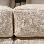 Modern L-Shaped Modular Sectional Sofa with Handwoven Leather Accents & Premium Textured Fabric